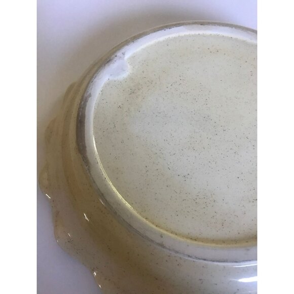 Vtg Christmas Tree With Toys Pie Tart Ceramic Dish Handmade 10" One Of A Kin - Picture 7 of 8